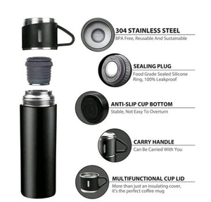 TERMO DE ACERO INOXIDABLE CON TAZAS